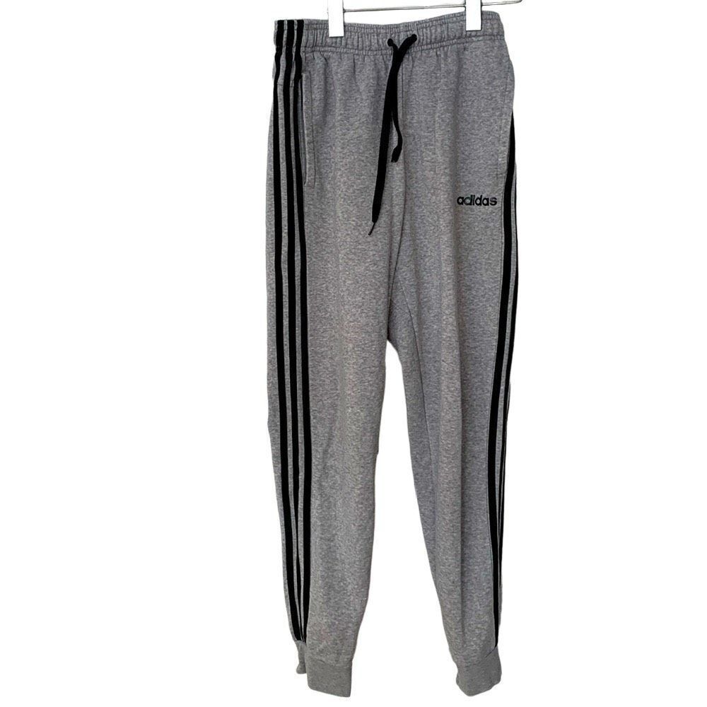 Adidas 3-Stripe Tapered Jogger Track Pants in Grey - Men’s Small